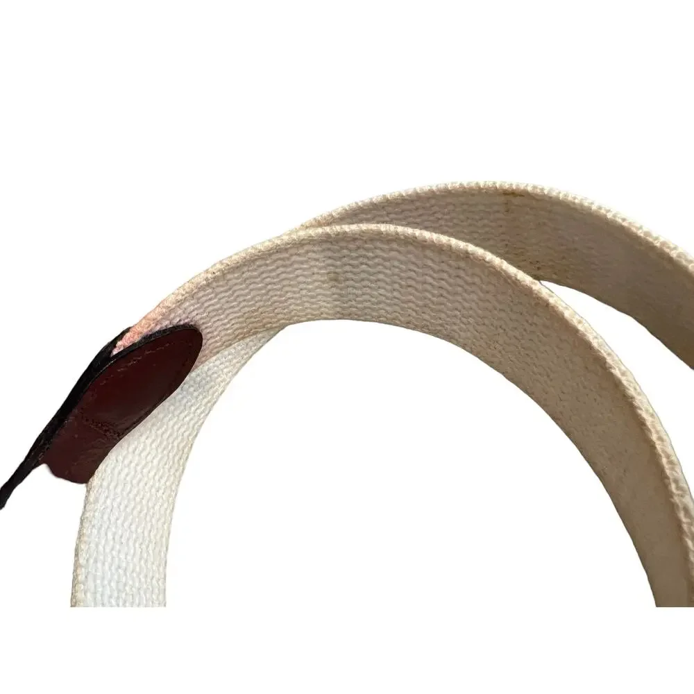 Preppy Sailing Flag Ribbon Belt Leather Trim